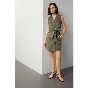 Marissa Webb x RTR Tie Waist Twill Dress Size 8 with Discoloration